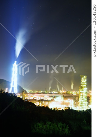 Night view of factories and Shiratori Bridge in Muroran, Hokkaido 120142250