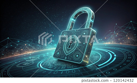 Cyber security and data protection on internet. Shield 120142432