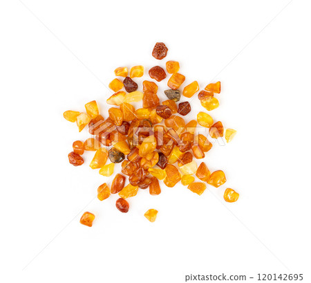 Amber stones isolated, polished orange gemstones, natural Baltic amber gems, golden resin crystals Amber stones isolated, polished orange gemstones, natural Baltic amber gems, golden resin crystals 120142695
