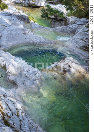 Pools of Cadini del Brenton, Dolomites, Italy Pools of Cadini del Brenton, Dolomites, Italy 120142911