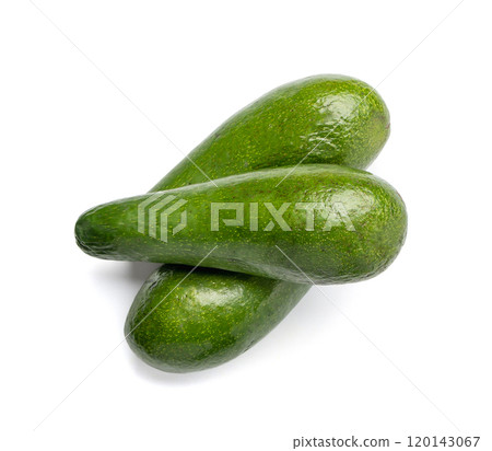 Avocado Isolated, Whole Avokado, Green Avocados Slice, Fresh Alligator Pear, Long Avocado Fruit 120143067