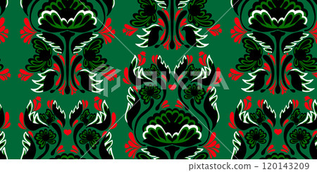 vector floral seamless pattern with pink flowers 120143209