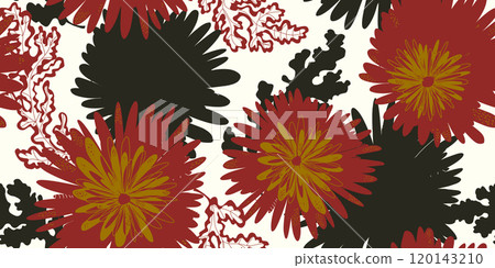 abstract seamless pattern with colorful flowers 120143210