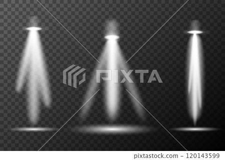 white empty spotlights on transparent background 120143599