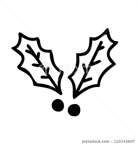 手繪冬青圖示。 120143607