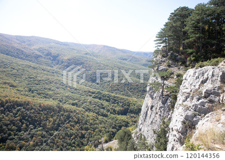 Beautiful landscape on the forest from the top of the mountain Beautiful landscape on the forest from the top of the mountain 120144356