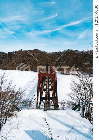 Snowy Akayu Bridge Snowy Akayu Bridge 120144630