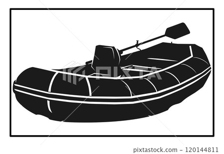Rubber boat Silhouette, Rubber boat illustration isolated on white background Rubber boat Silhouette, Rubber boat illustration isolated on white background 120144811