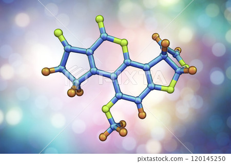 Aflatoxin B1 molecule, a toxin produced by fungi Aspergillus 120145250