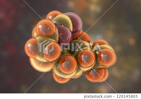 Imipenem antibiotic molecule, 3D illustration 120145803