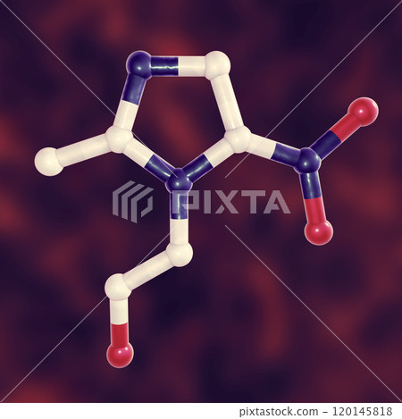 Molecular model of metronidazole Molecular model of metronidazole 120145818