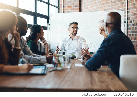These meeting are what makes us successful. Shot of a businessman leading a meeting in the boardroom. These meeting are what makes us successful. Shot of a businessman leading a meeting in the boardroom. 120146110