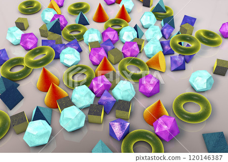 Background with different geometrical shapes 120146387