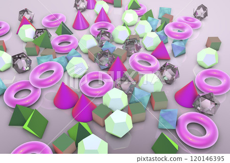 Background with different geometrical shapes 120146395