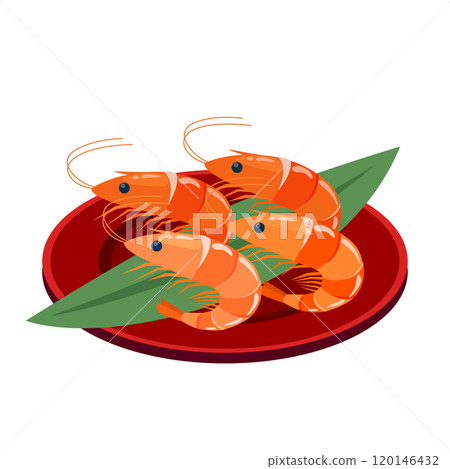 New Year's shrimp illustration New Year's shrimp illustration 120146432
