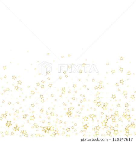 Christmas spirit. Scattered falling stars. Festive christmas confetty overlay template. Festive stars vector illustration on white background. Christmas spirit. Scattered falling stars. Festive christmas confetty overlay template. Festive stars vector illustration on white background. 120147617