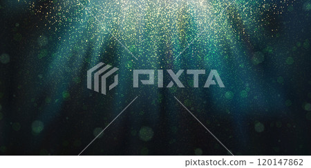Magic christmas rays of light or underwater with glowing plankton, overlay effects and bokeh Magic christmas rays of light or underwater with glowing plankton, overlay effects and bokeh 120147862