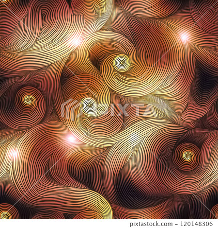 Repeated seamless colorful swirl pattern illustration background material Orange Repeated seamless colorful swirl pattern illustration background material Orange 120148306