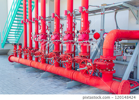 Water sprinkler and fire alarm fighting system in factory Water sprinkler and fire alarm fighting system in factory 120148424