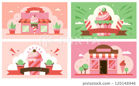 Black white line drawing four ovals oval scene marketing opportunity first oval cityscape with tall buildings bright sun second oval mountain range with house in foreground third oval 120148946