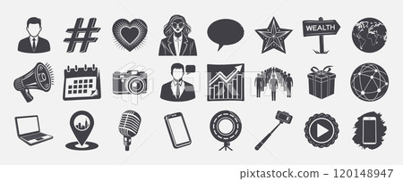 Black white line drawing four ovals oval scene marketing opportunity first oval cityscape with tall buildings bright sun second oval mountain range with house in foreground third oval 120148947