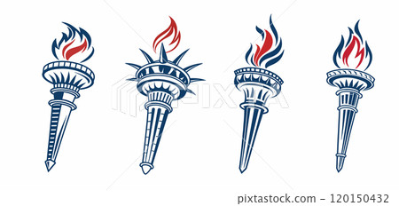 blue flame torches set, power unity pride strength 120150432