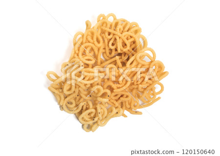 Traditional South Indian crunchy murukku snack isolated on white background Traditional South Indian crunchy murukku snack isolated on white background 120150640