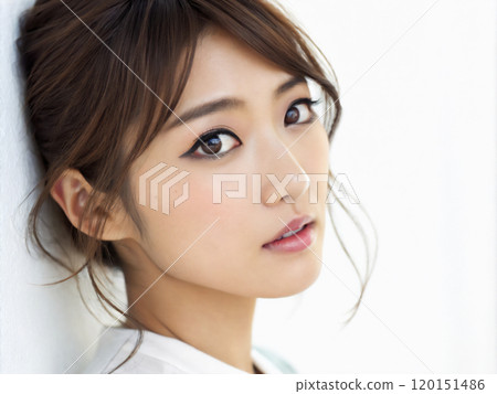 美麗的日本女人，臉部特寫 120151486
