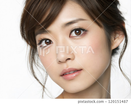 美麗的日本女人，臉部特寫 120151487