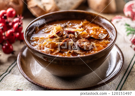 Christmas cabbage soup, a traditional Eastern European Christmas dish 120151497