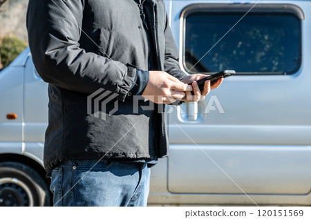 Working in a light van 120151569