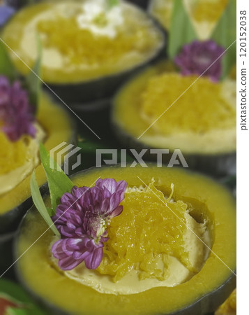 Street food cooking for sale in local fresh market 120152038