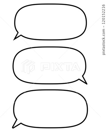一組帶有橢圓形和圓角的語音氣泡的插圖素材。語音氣泡圖標 120152216