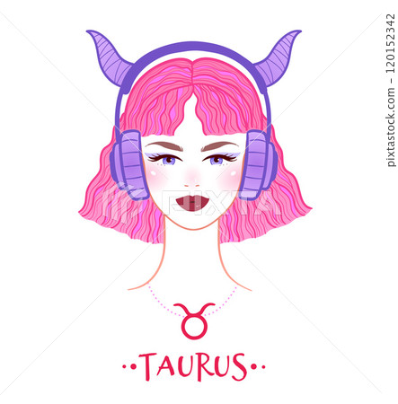 Taurus zodiac sign female portrait 120152342