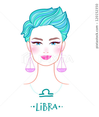 Libra zodiac sign female portrait 120152350