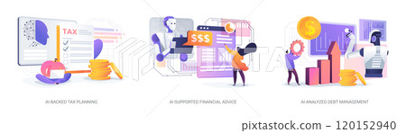AI Technology in Personal Finance abstract concept vector illustrations. 120152940