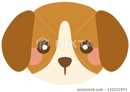 可愛的小獵犬插畫臉向量素材 120152973