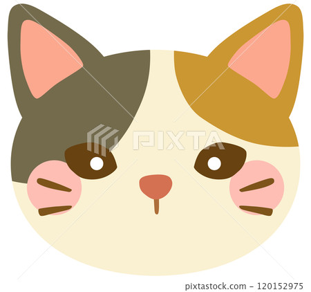 Calico cat illustration face vector material 120152975