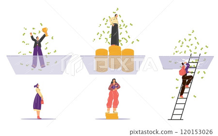 Glass ceiling concept set vector illustration 120153026