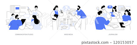 Associate of Media and Communication isolated cartoon vector illustrations se 120153057