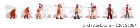 Evolution of man vector illustration set Evolution of man vector illustration set 120153064