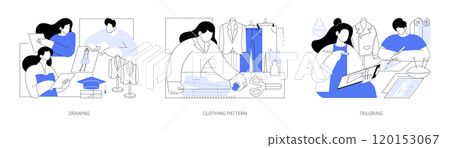 Fashion design school isolated cartoon vector illustrations se 120153067