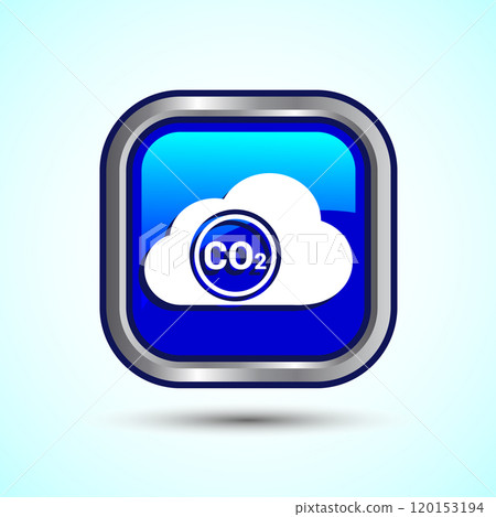 Carbon dioxide icon design illustration, Reduce co2 gas icon, Button Design Carbon dioxide icon design illustration, Reduce co2 gas icon, Button Design 120153194