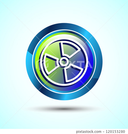 Radiation icon design illustration, Biological hazard icon, Button Design Radiation icon design illustration, Biological hazard icon, Button Design 120153280