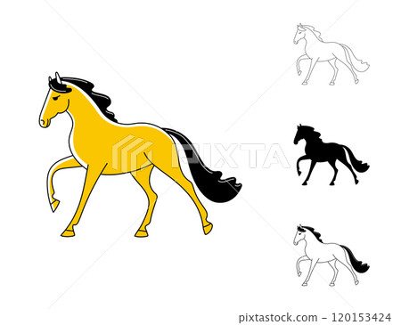 Stylized image of a horse galloping free 120153424