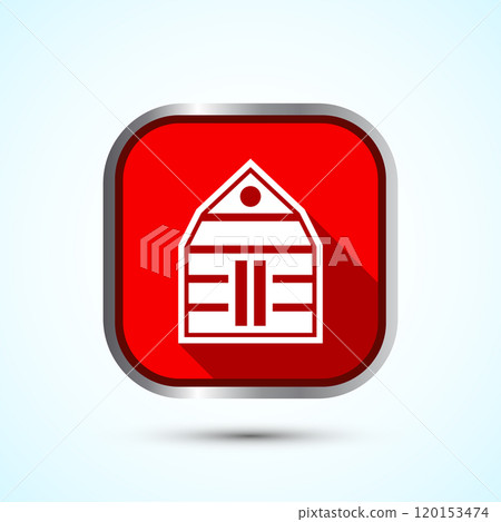Farming Barn Icon Design Illustration, Farm and Agriculture Barn Sign, Button Design 120153474