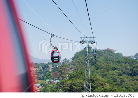 Fresh evergreen energy. Mountains pine forest. Nature background. Vietnam Dalat Amazing atmosphere Fresh evergreen energy. Mountains pine forest. Nature background. Vietnam Dalat Amazing atmosphere 120153705
