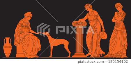 Vector Greek women. 120154102