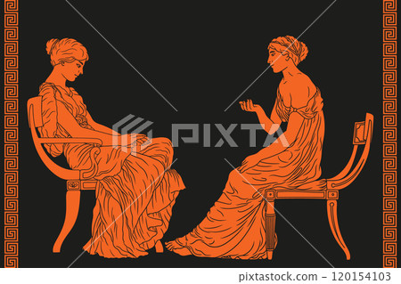 Vector Greek women. 120154103