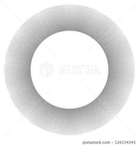 Radial Halftone Geometric Circular Dots Pattern for Circle Frame. 120154345